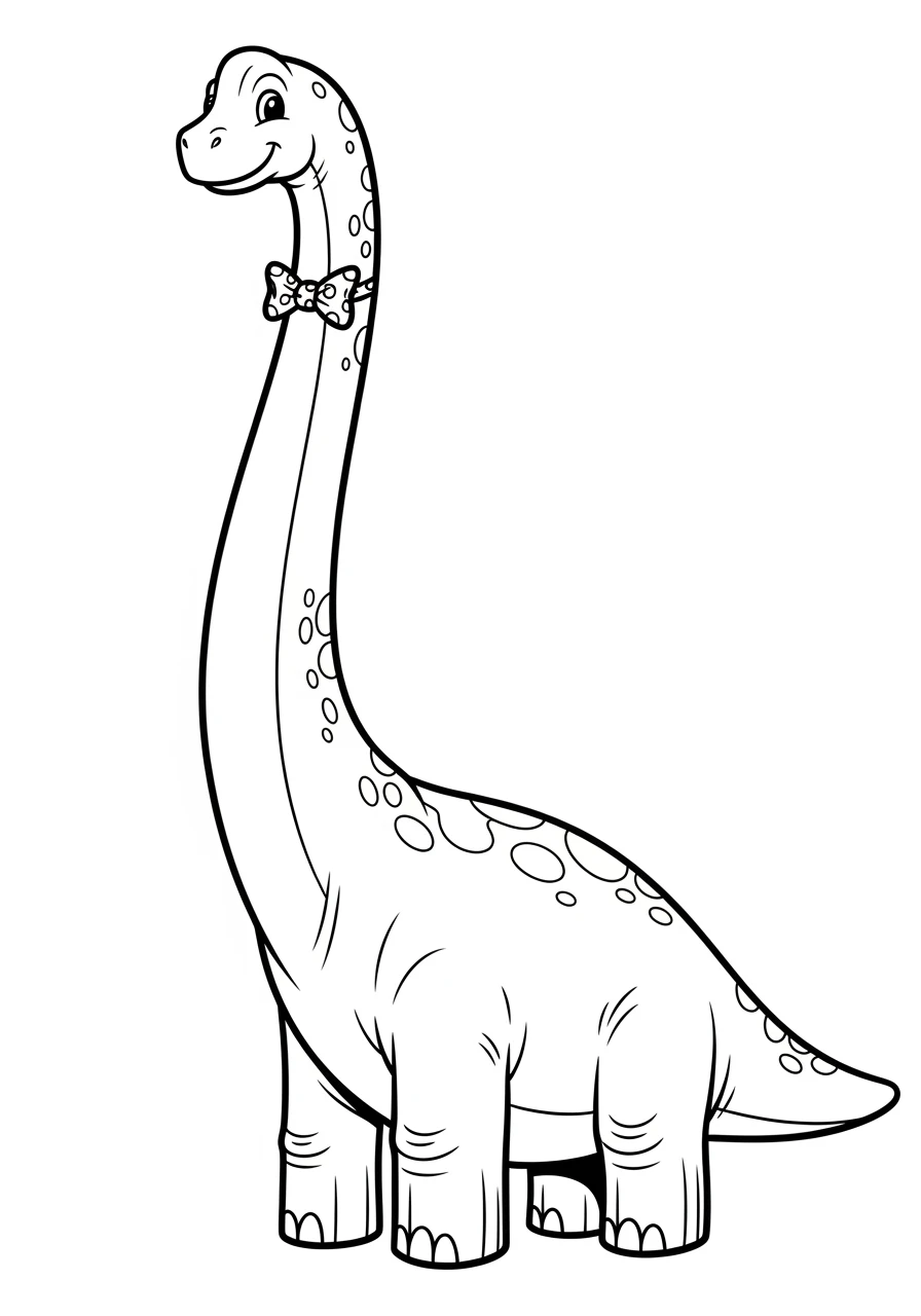 Brachiosaurus mit gepunkteter Fliege