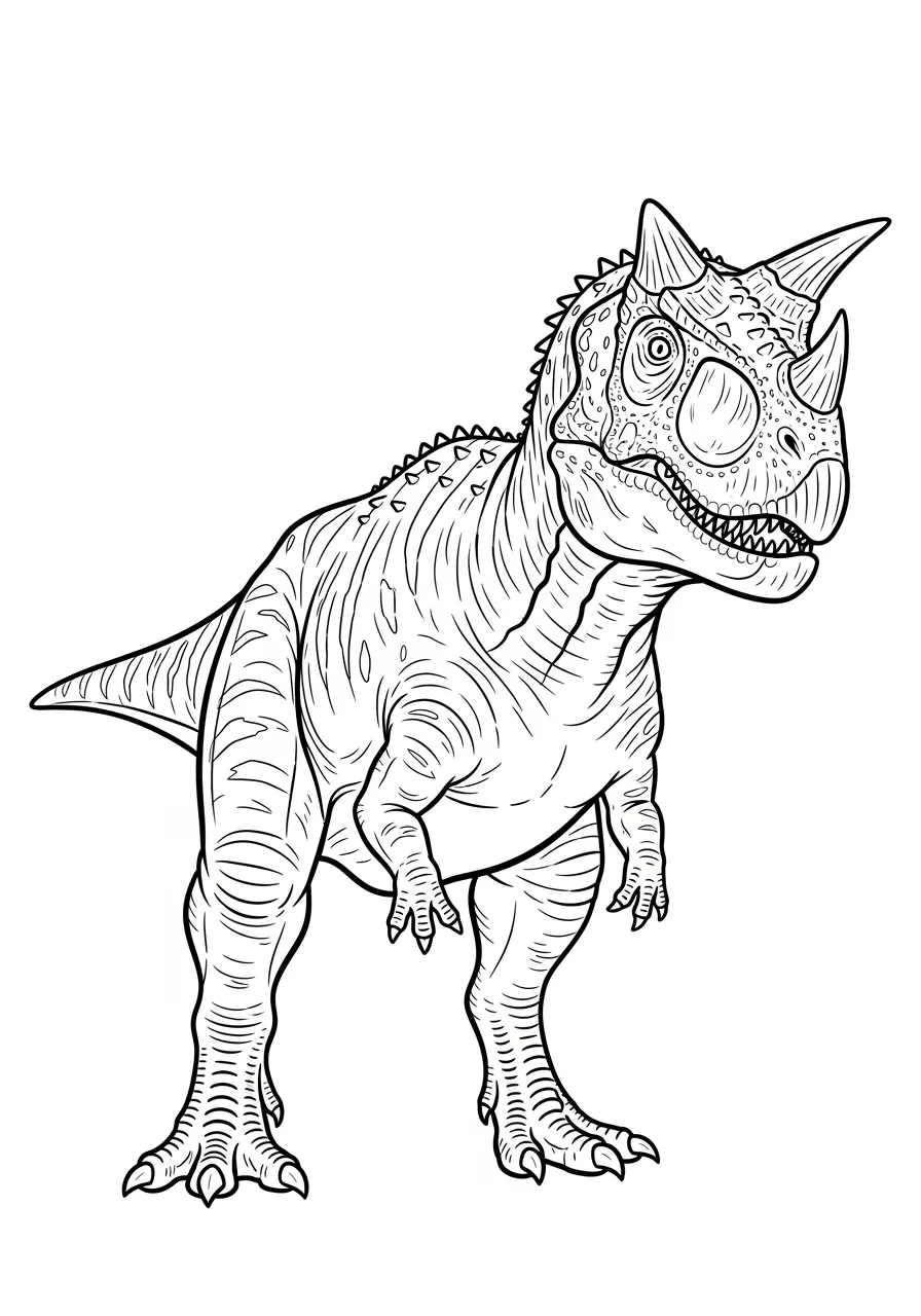 Carnotaurus mit spitzen Hörnern