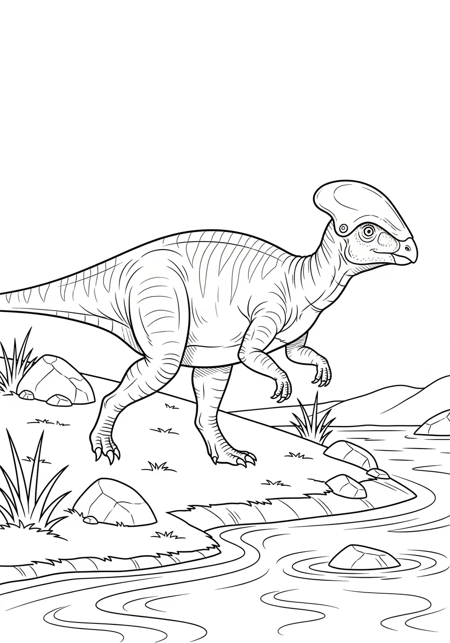 Corythosaurus am Flussufer