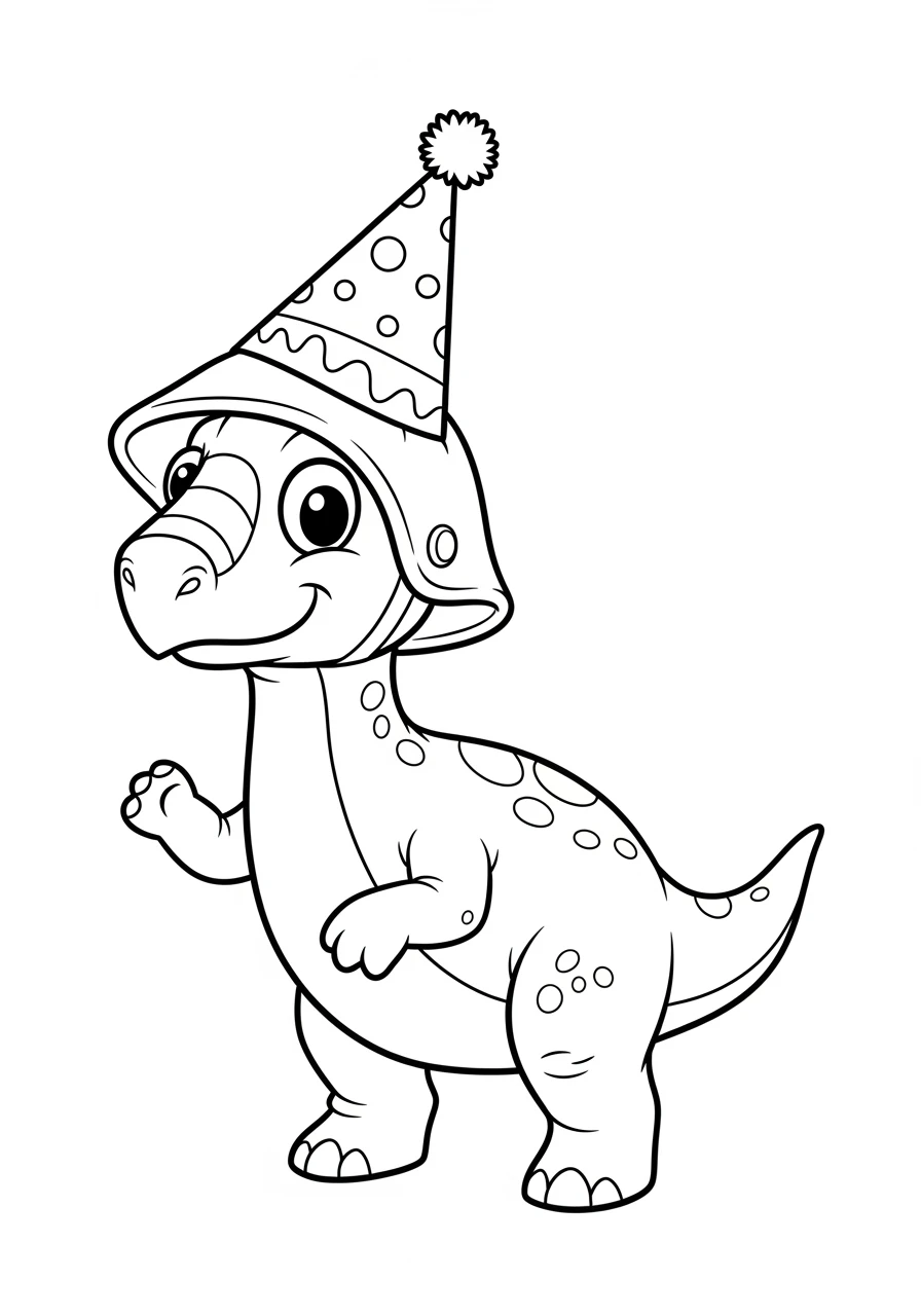 Corythosaurus mit festlichem Partyhut