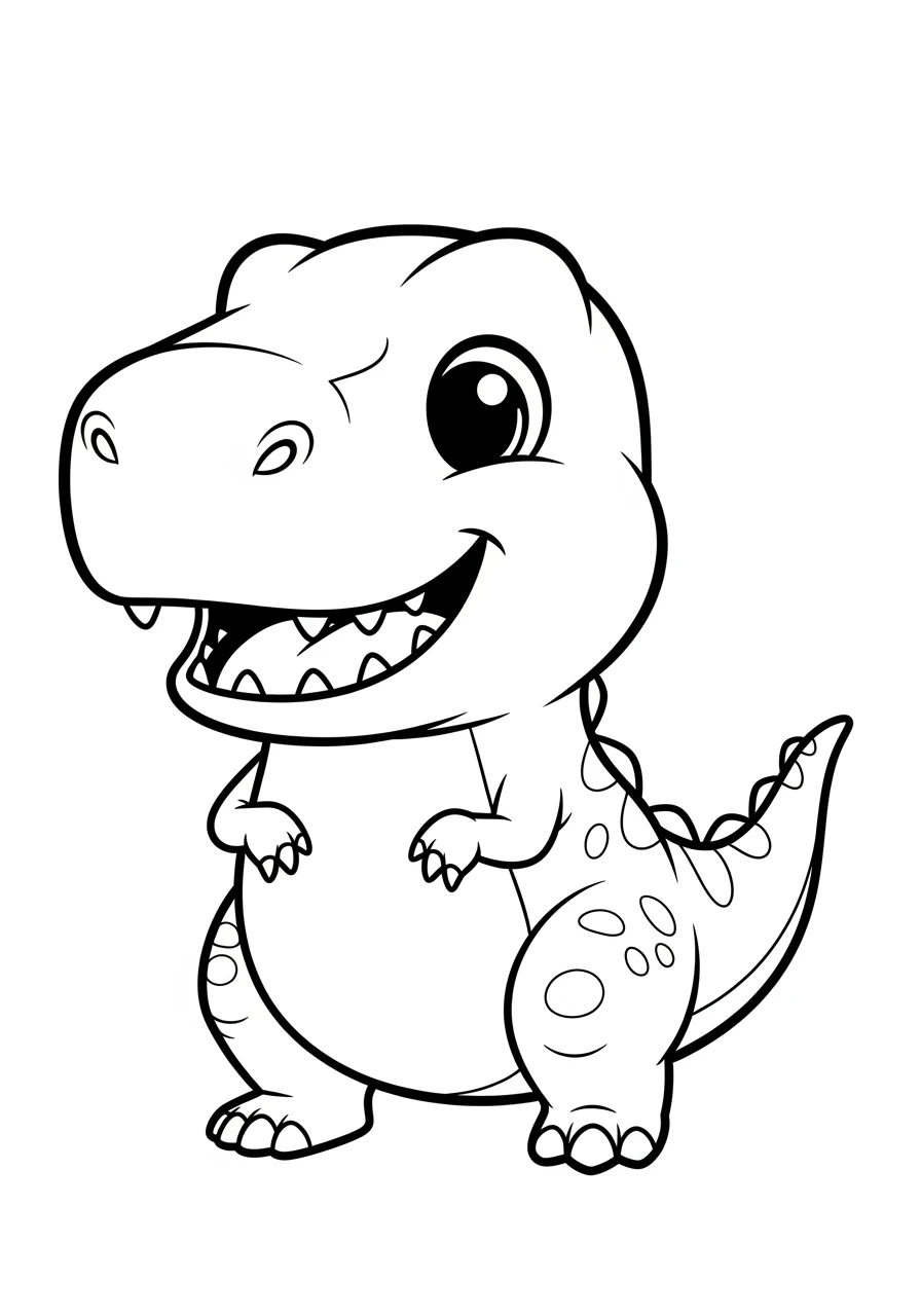 Ein lächelnder Cartoon T-Rex