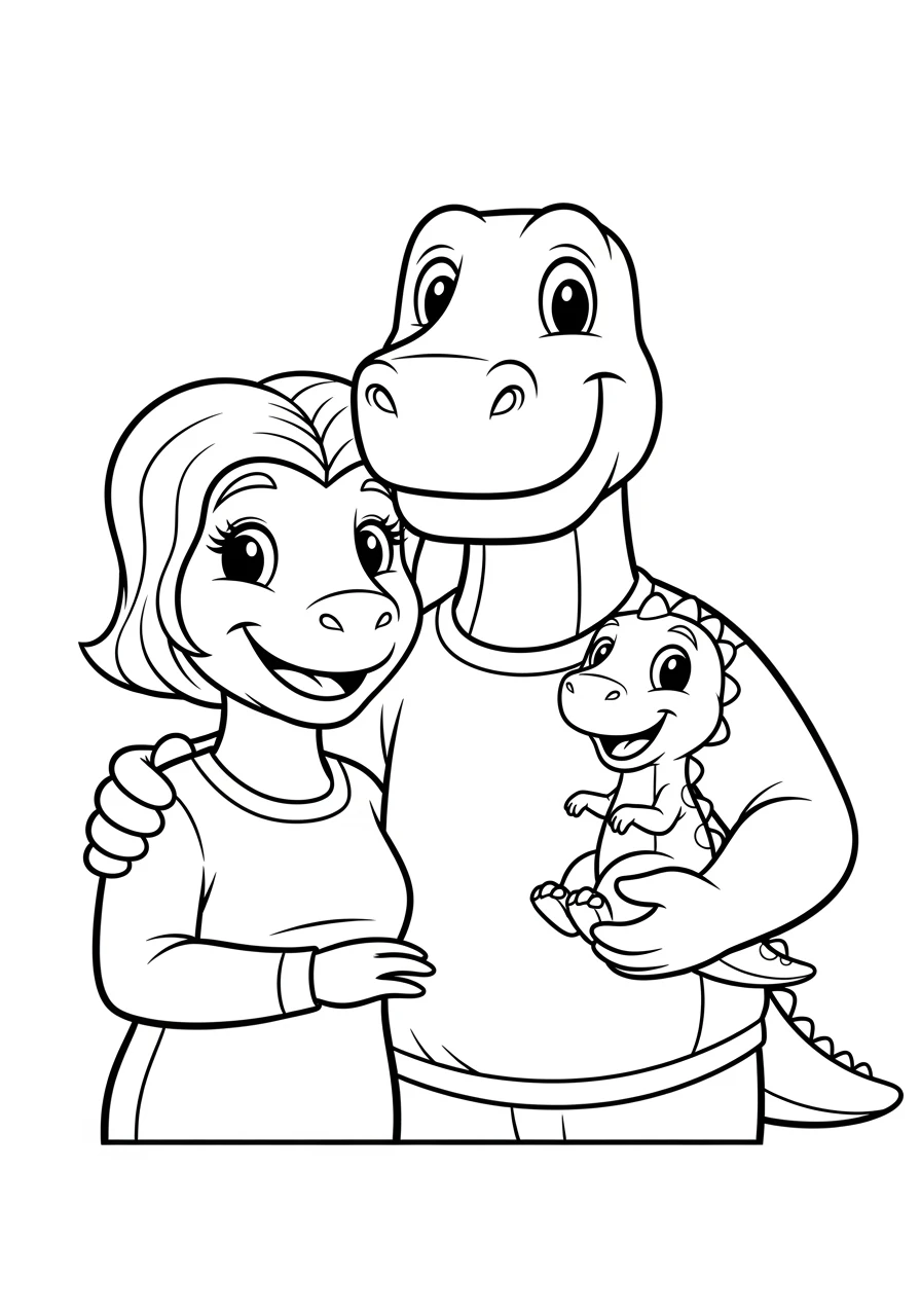 Glückliche Cartoon-Dinosaurier-Familie