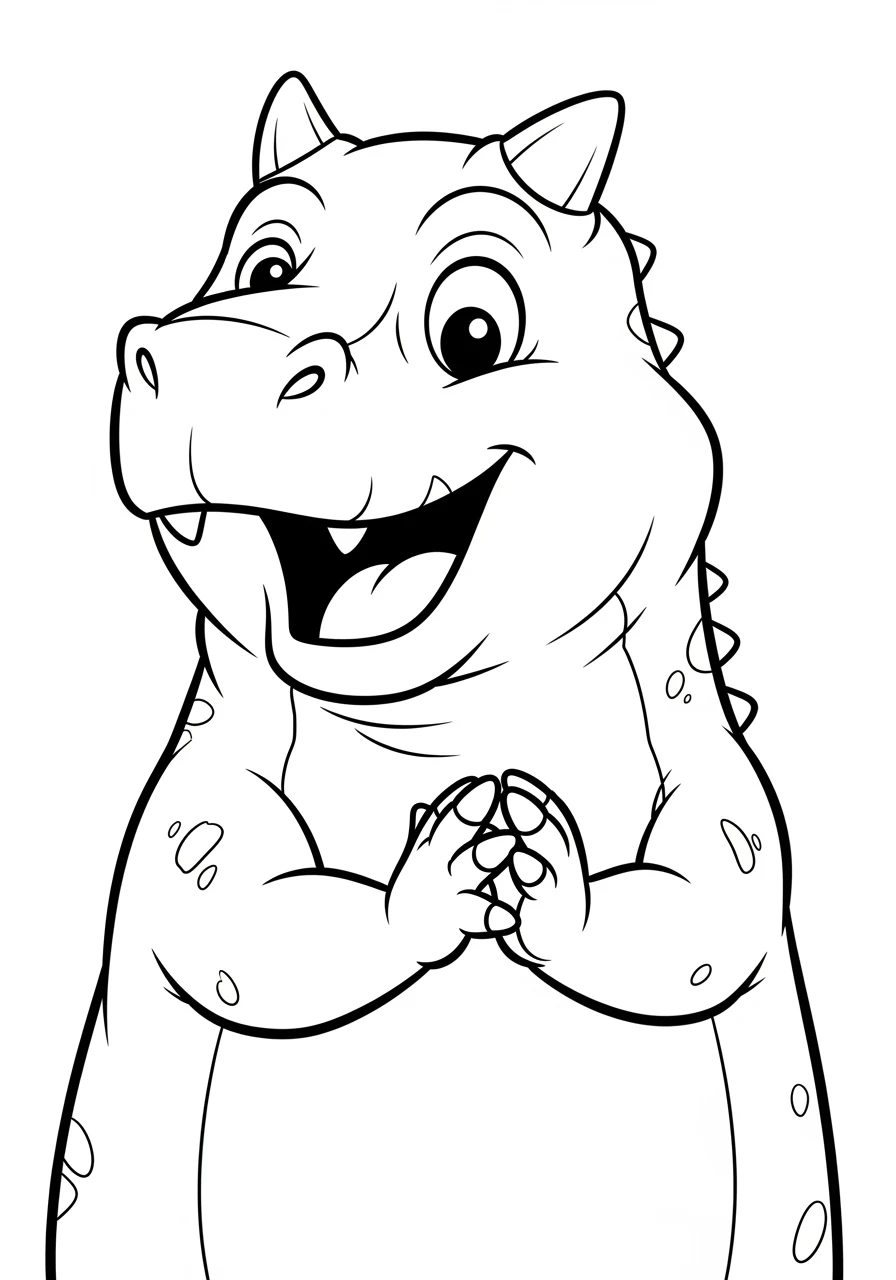 Lachender Carnotaurus beim Klatschen