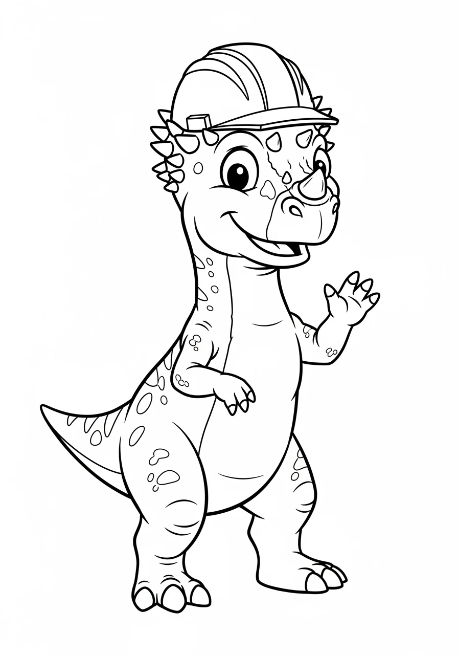 Dino Ausmalbilder: Pachycephalosaurus mit Helm