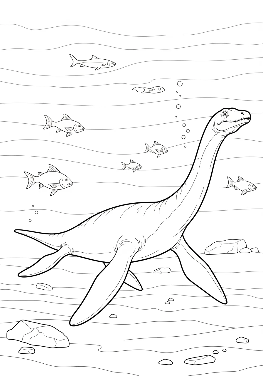 Plesiosaurus im weiten Ozean