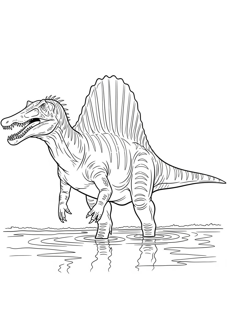 Spinosaurus im flachen Wasser