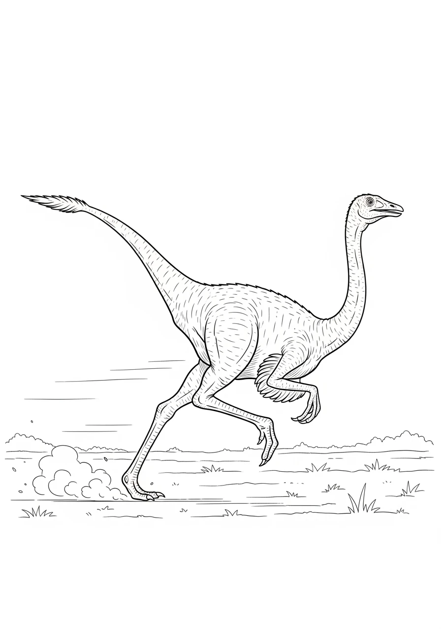 Sprintender Gallimimus Dino Ausmalbilder