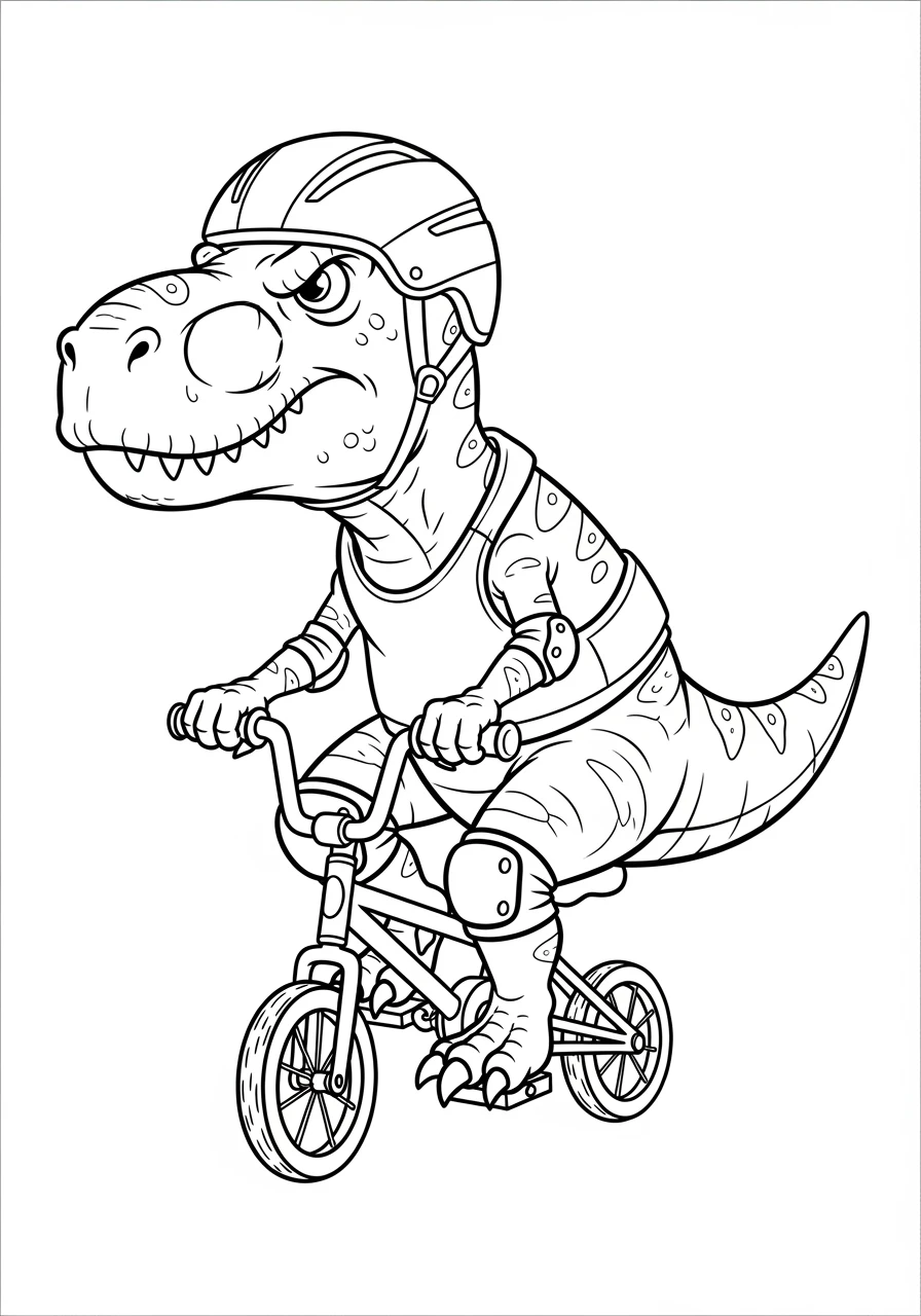 T-Rex auf kleinem Fahrrad