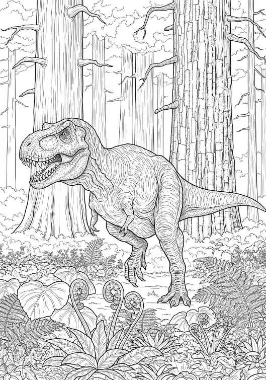 T-Rex im urzeitlichen Wald