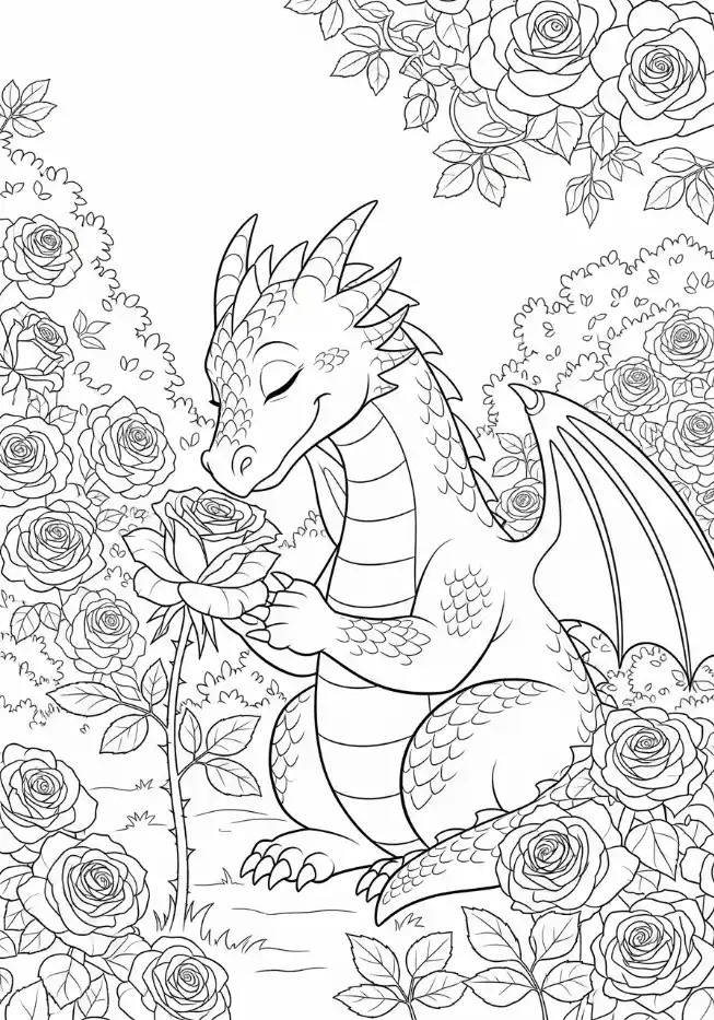 Drache im Rosengarten