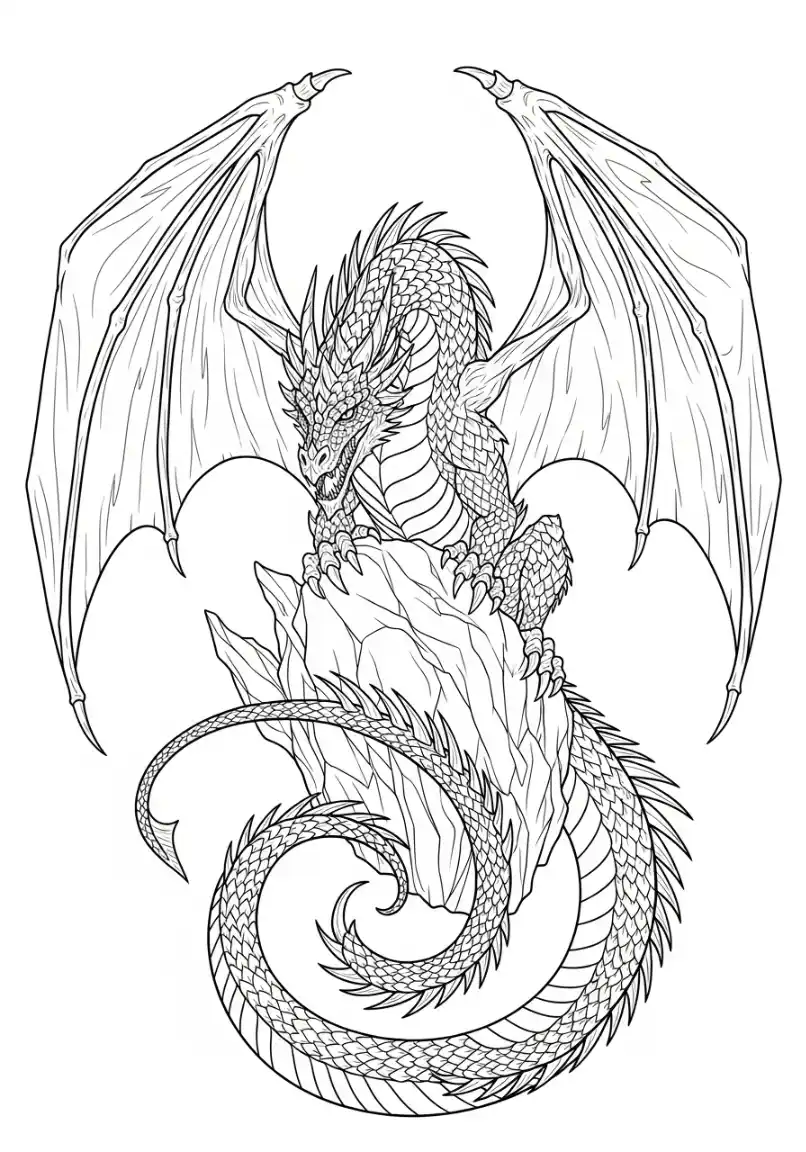 Drache mit langem Stachelschwanz