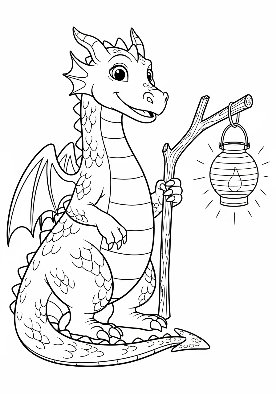 Drache mit leuchtender Laterne