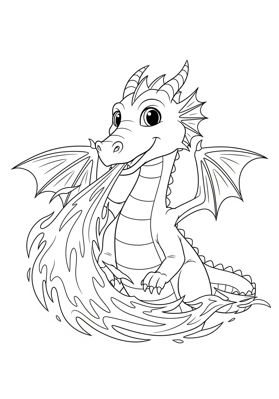 Drache mit sanftem Feuer