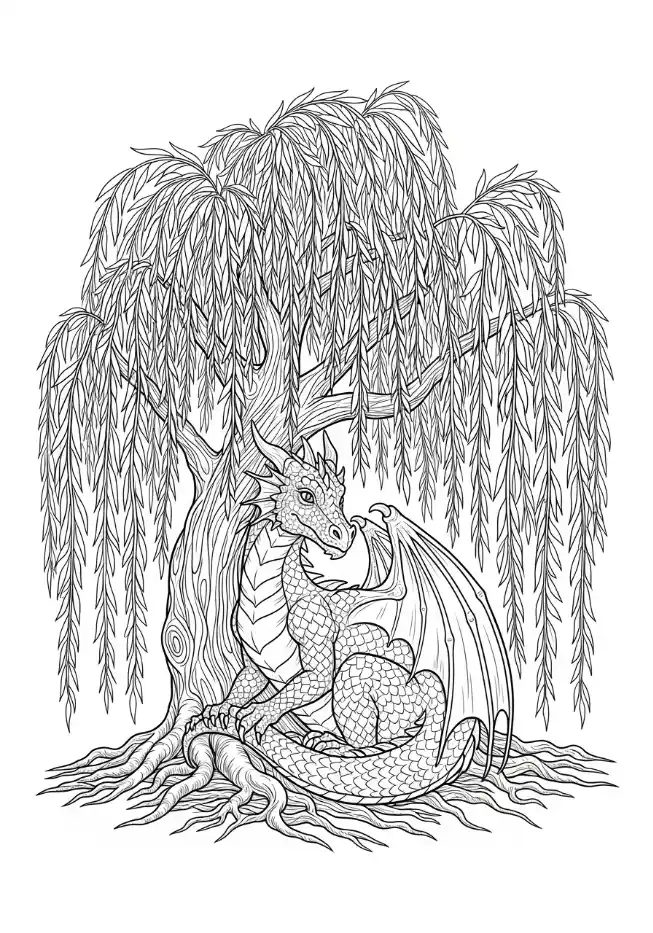 Drache unter der Trauerweide