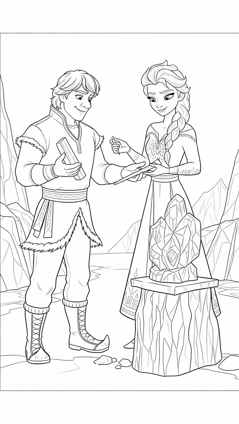 Elsa Ausmalbilder am Eiskristall