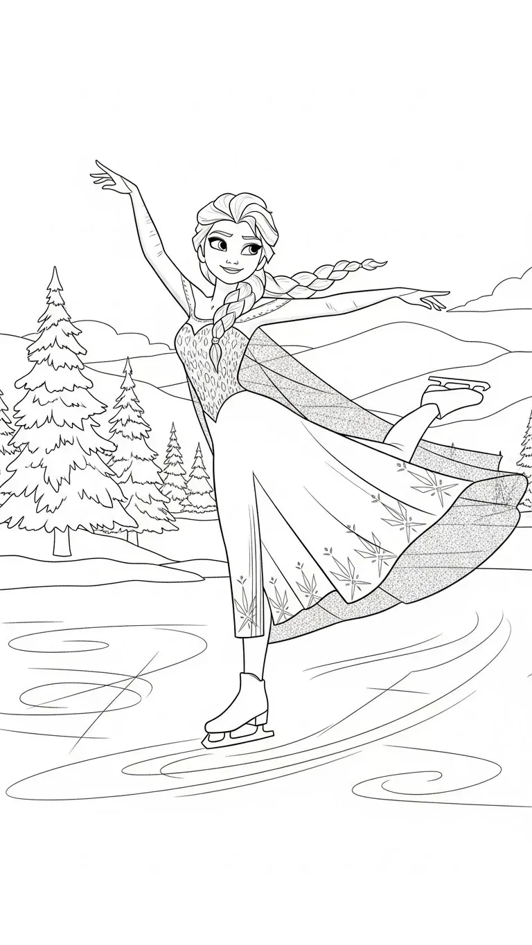Elsa gleitet über das Eis