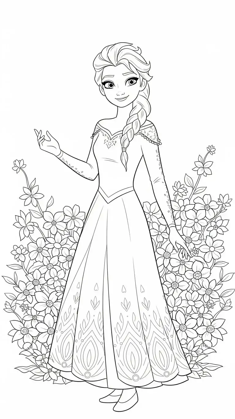 Elsa in einem Blumenmeer