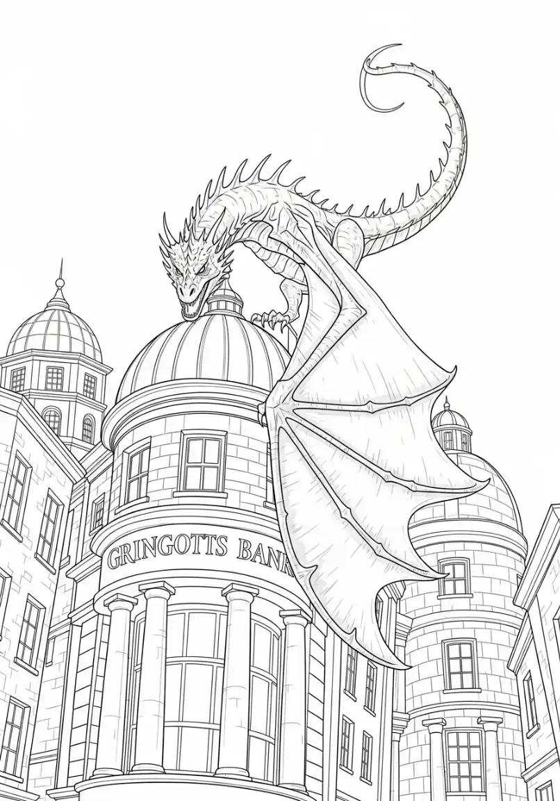 Gringotts Drache auf der Bank