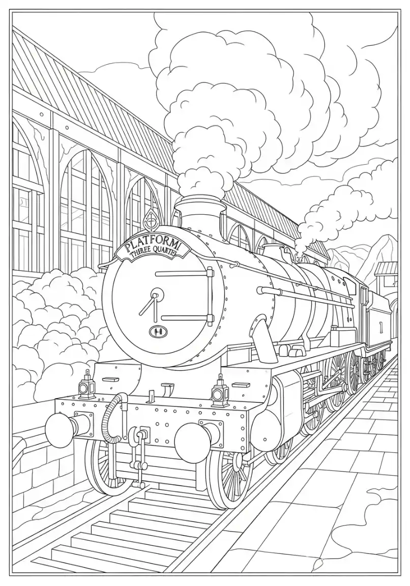 Hogwarts Express am Bahnsteig