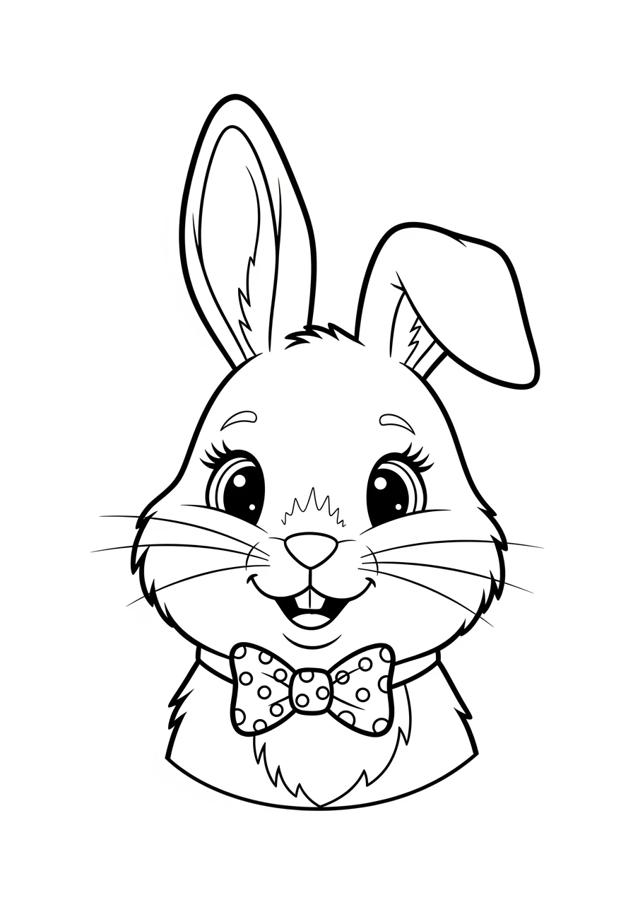 Glücklicher Hase mit Fliege