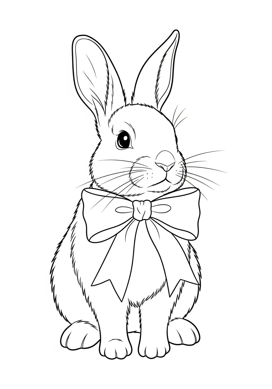 Hase mit großer Schleife