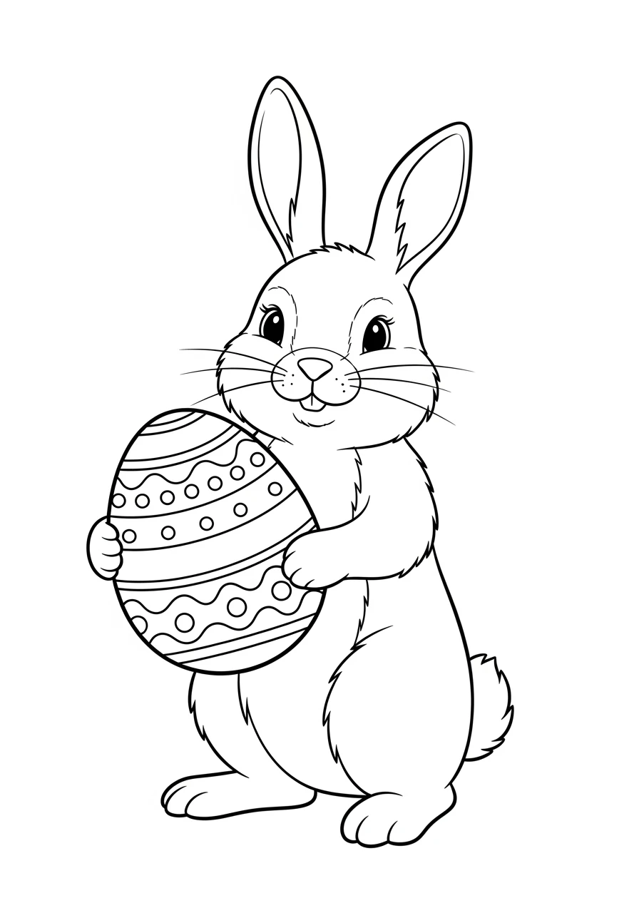 Hase mit verziertem Osterei