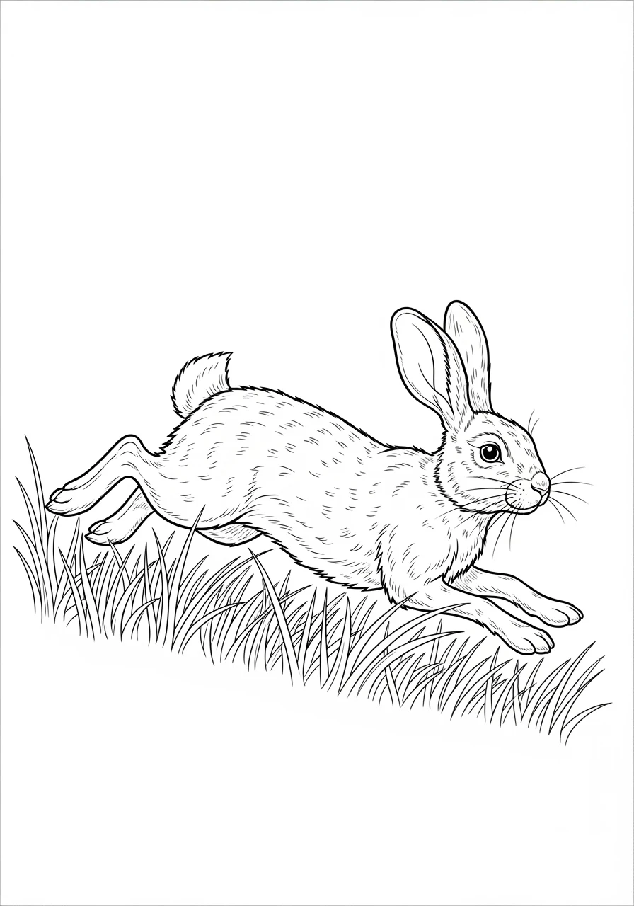 Hase rennt durch das Feld