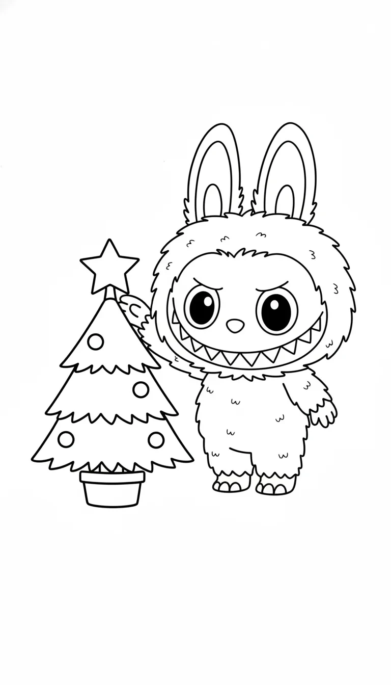 Labubu am Weihnachtsbaum