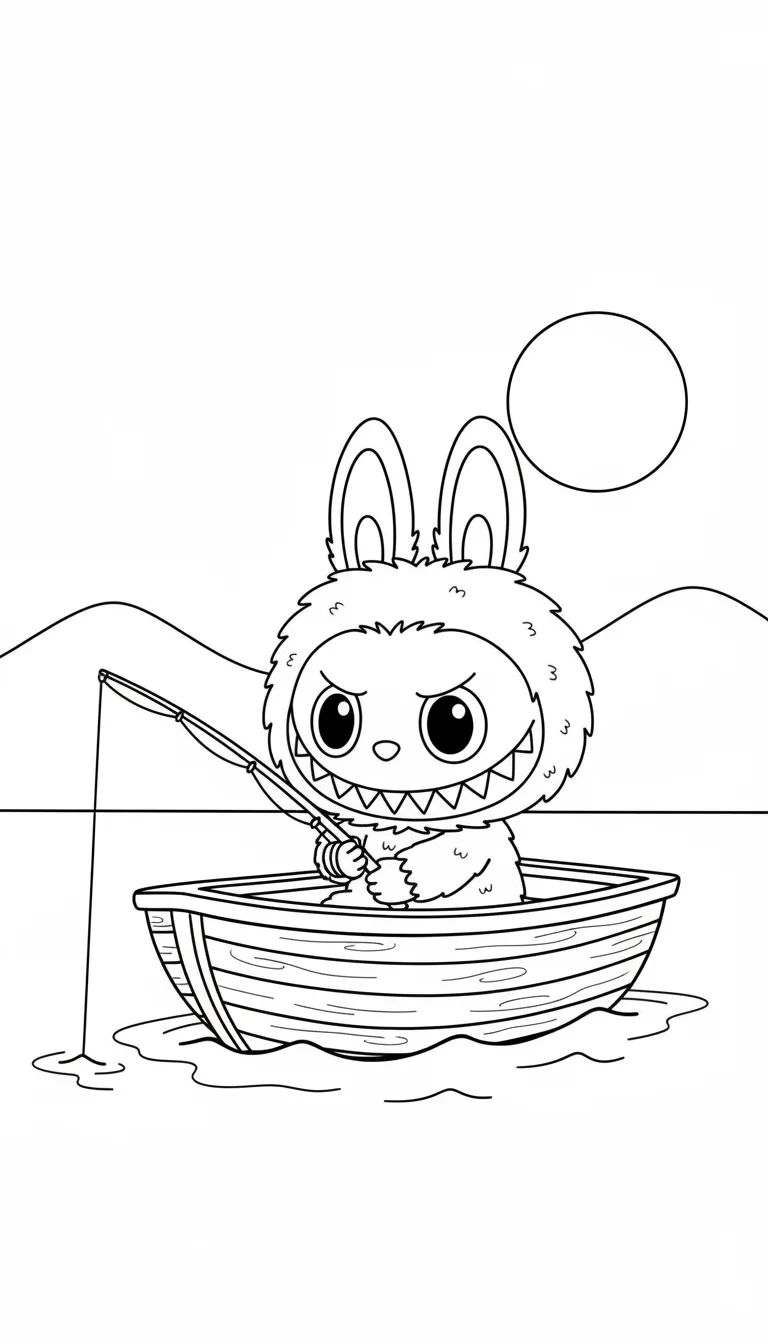 Labubu angelt im Boot