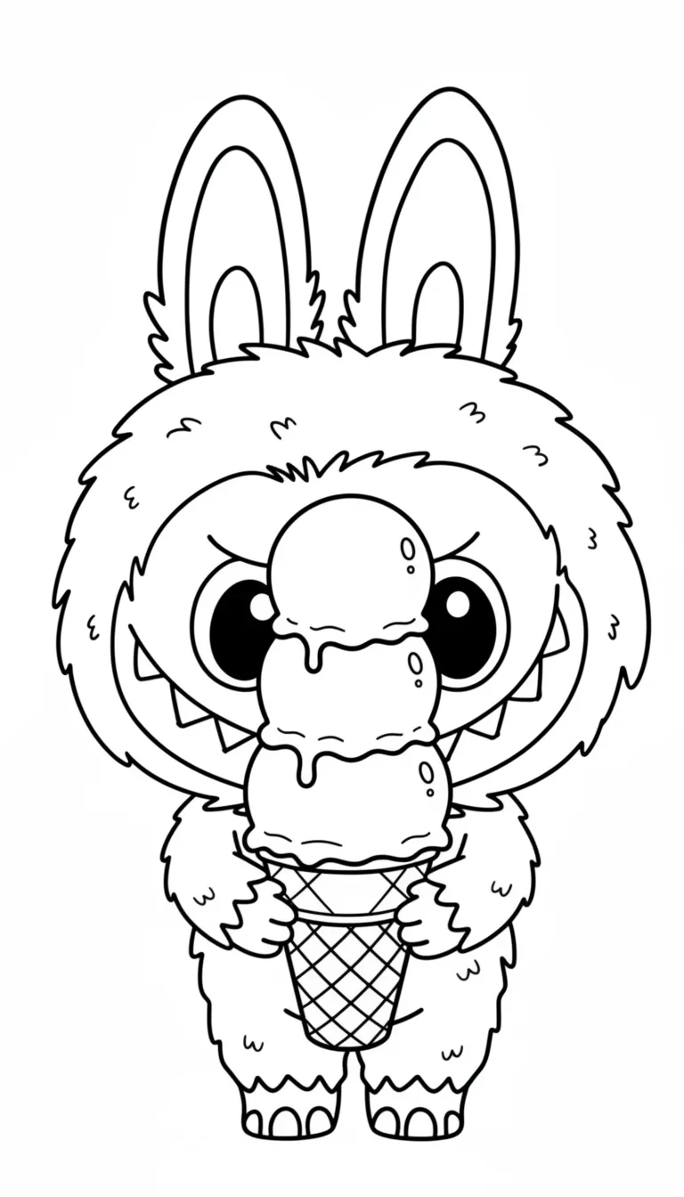 Labubu mit großem Eis