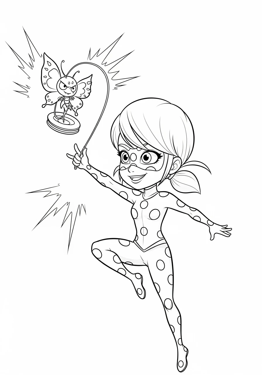 Chibi Ladybug fängt einen Akuma