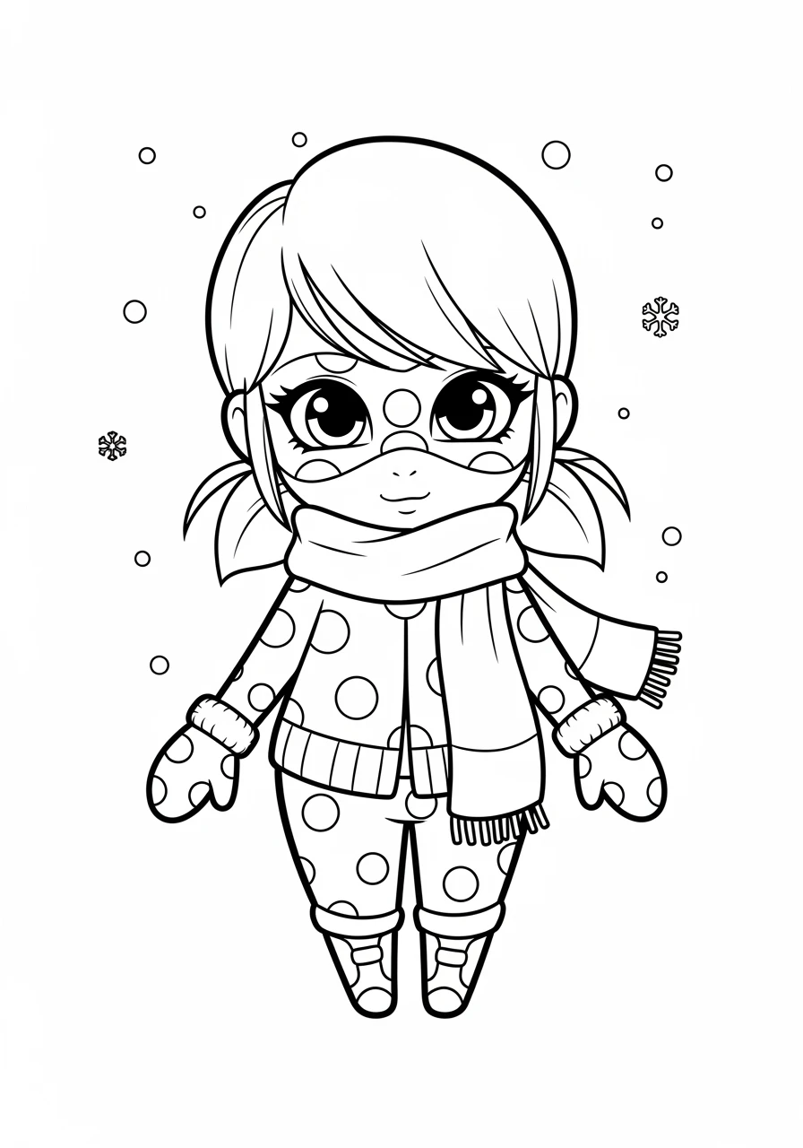 Chibi Ladybug im Winter