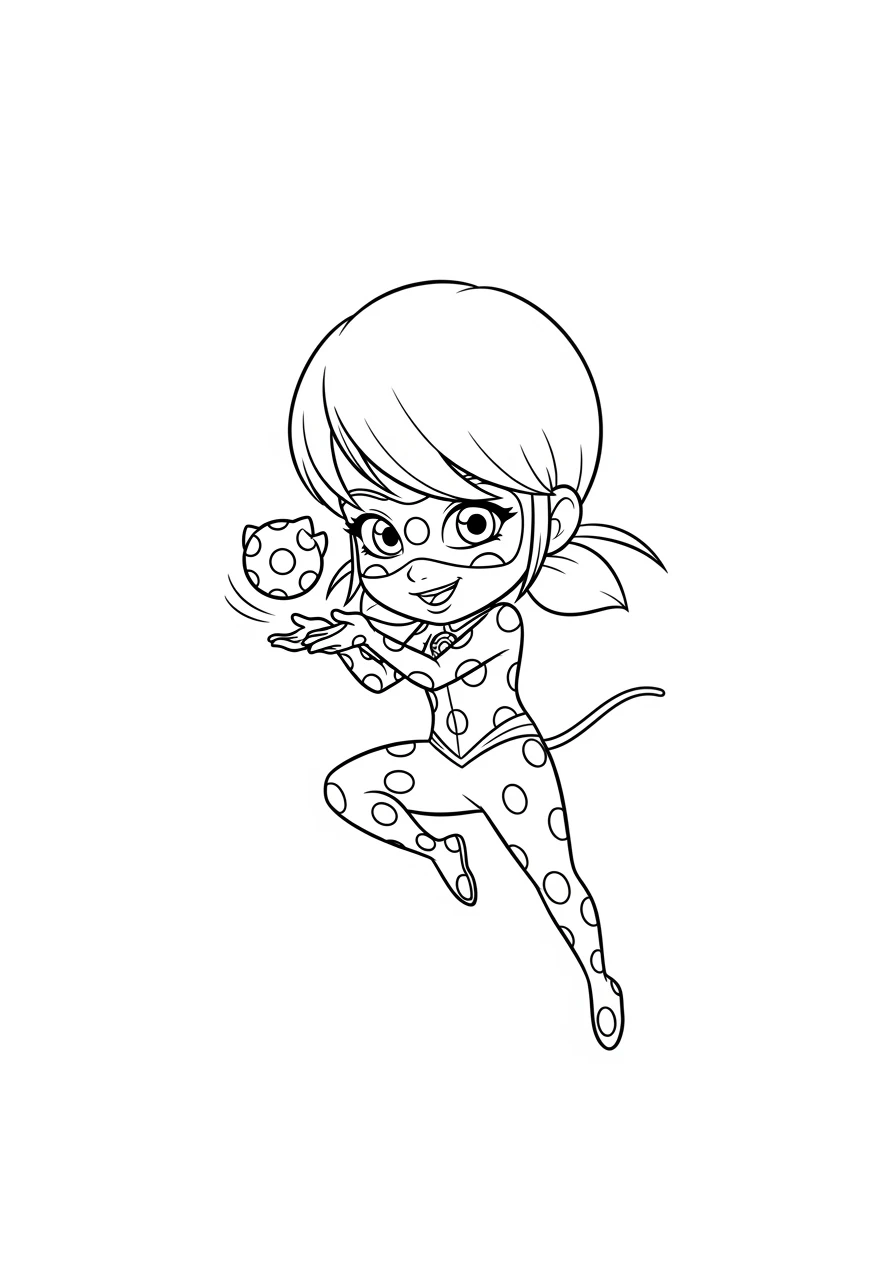 Chibi Ladybug mit magischem Glücksbringer