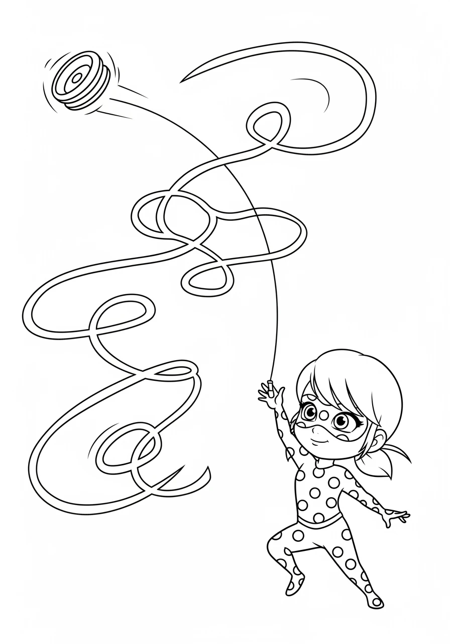 Chibi Ladybug wirft ihr Jo-Jo