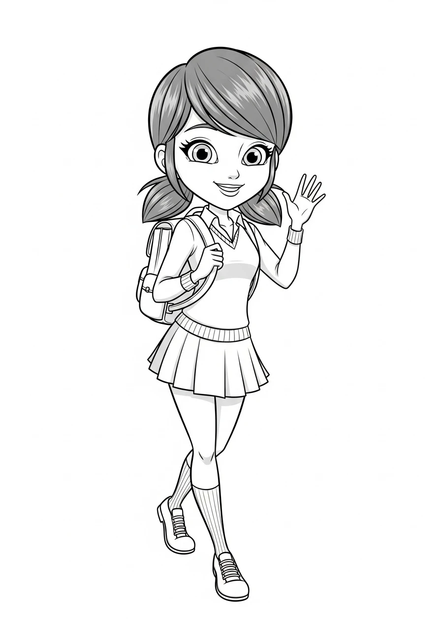Chibi Marinette auf dem Schulweg