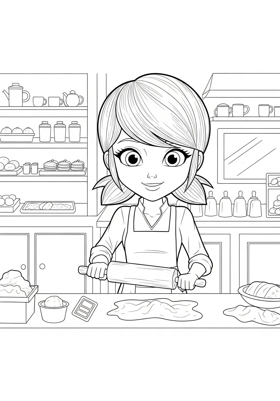 Chibi Marinette in der Backstube