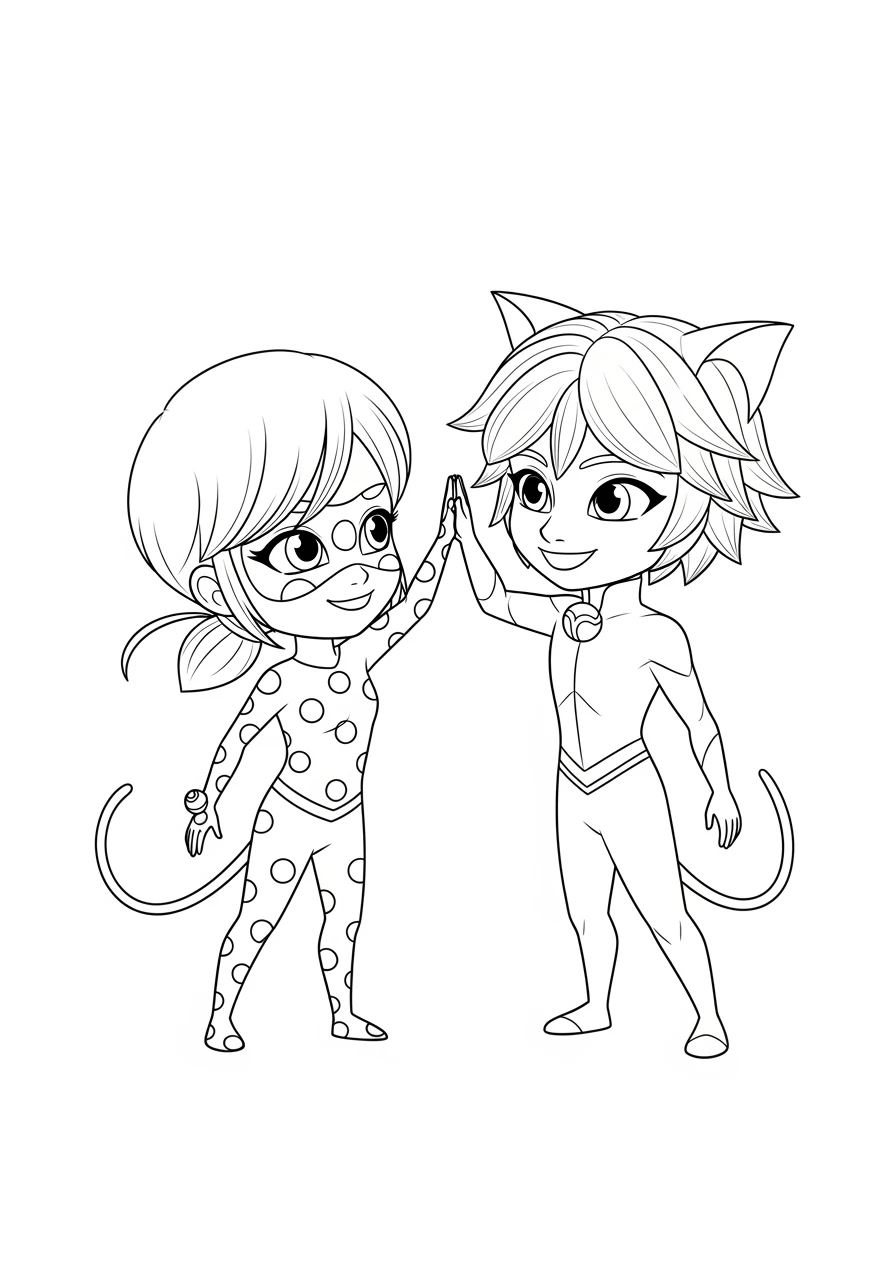 Ladybug und Cat Noir High-Five