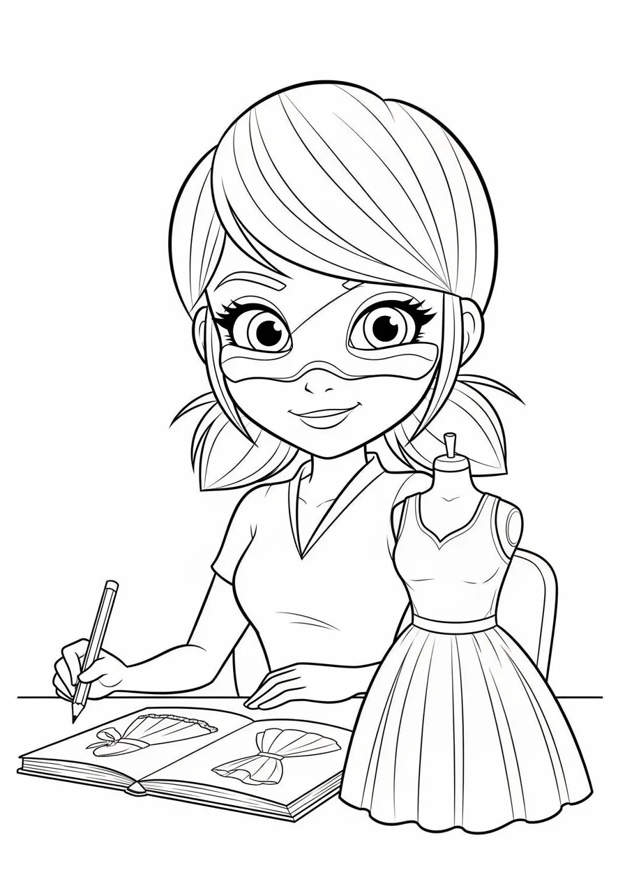 Marinette am Schreibtisch