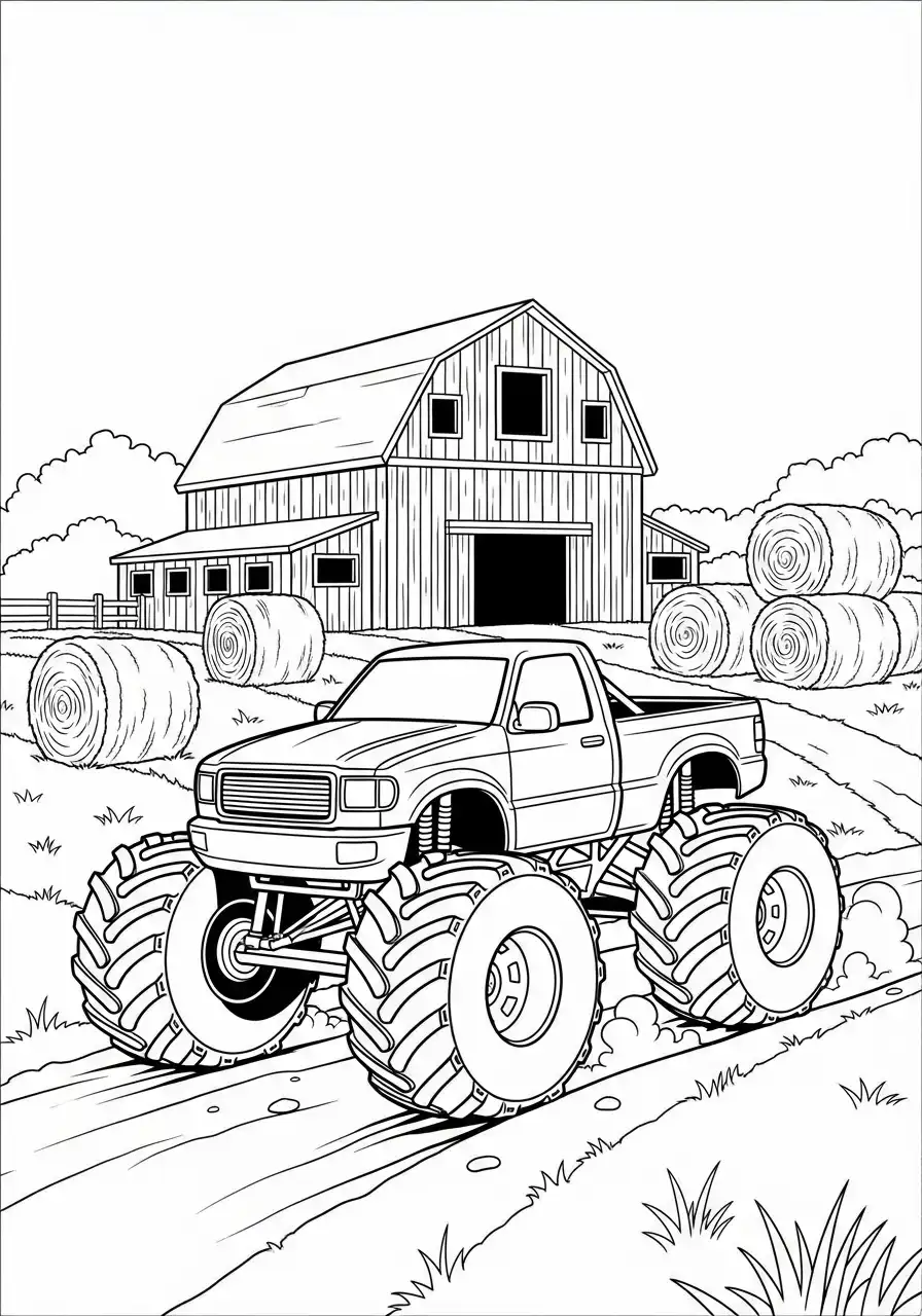 Monstertruck auf dem Bauernhof