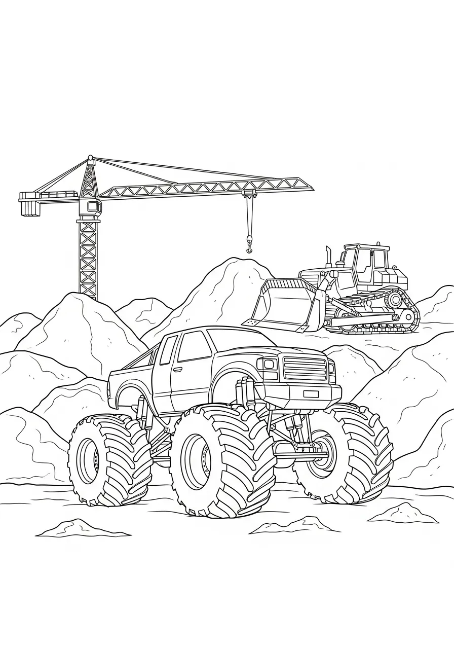 Monstertruck auf der Baustelle