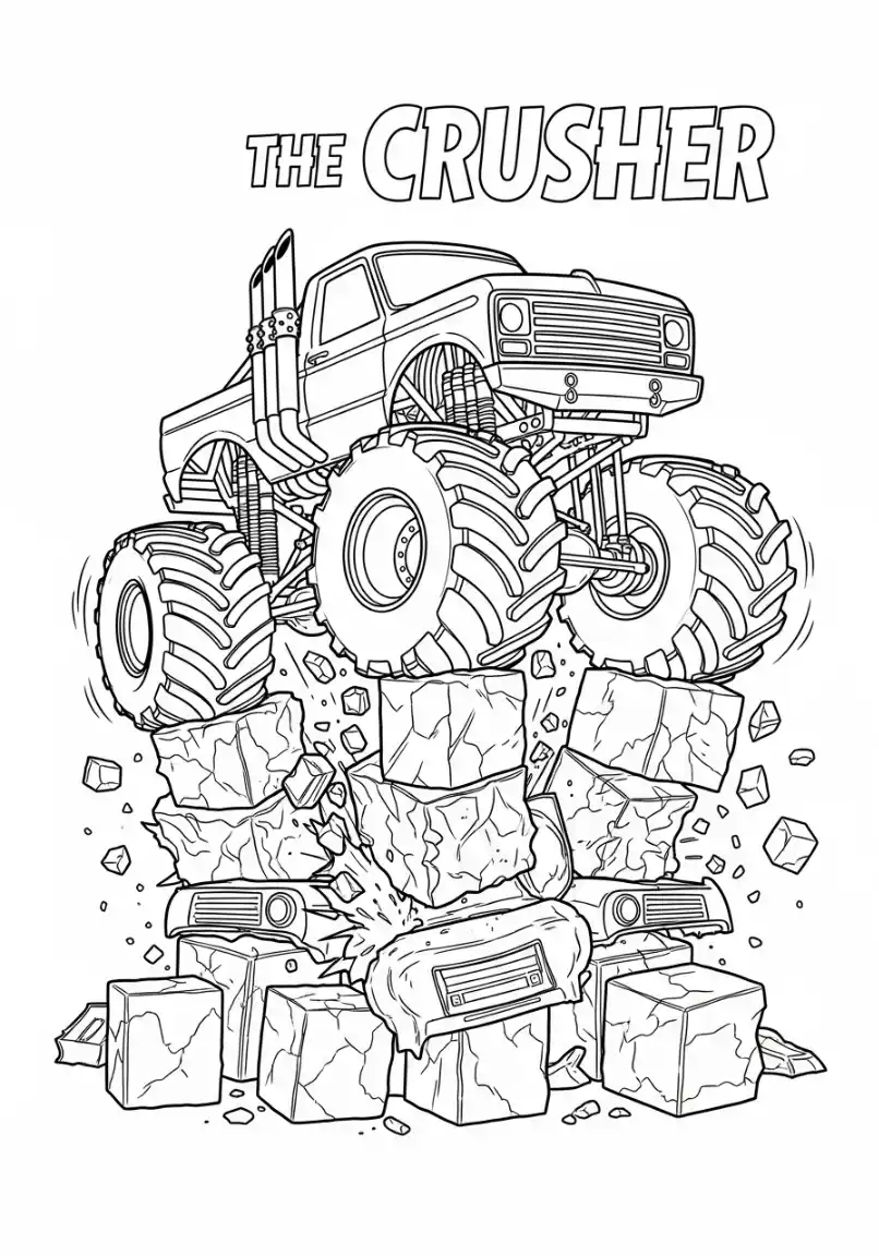 Monstertruck auf Schrottstapel