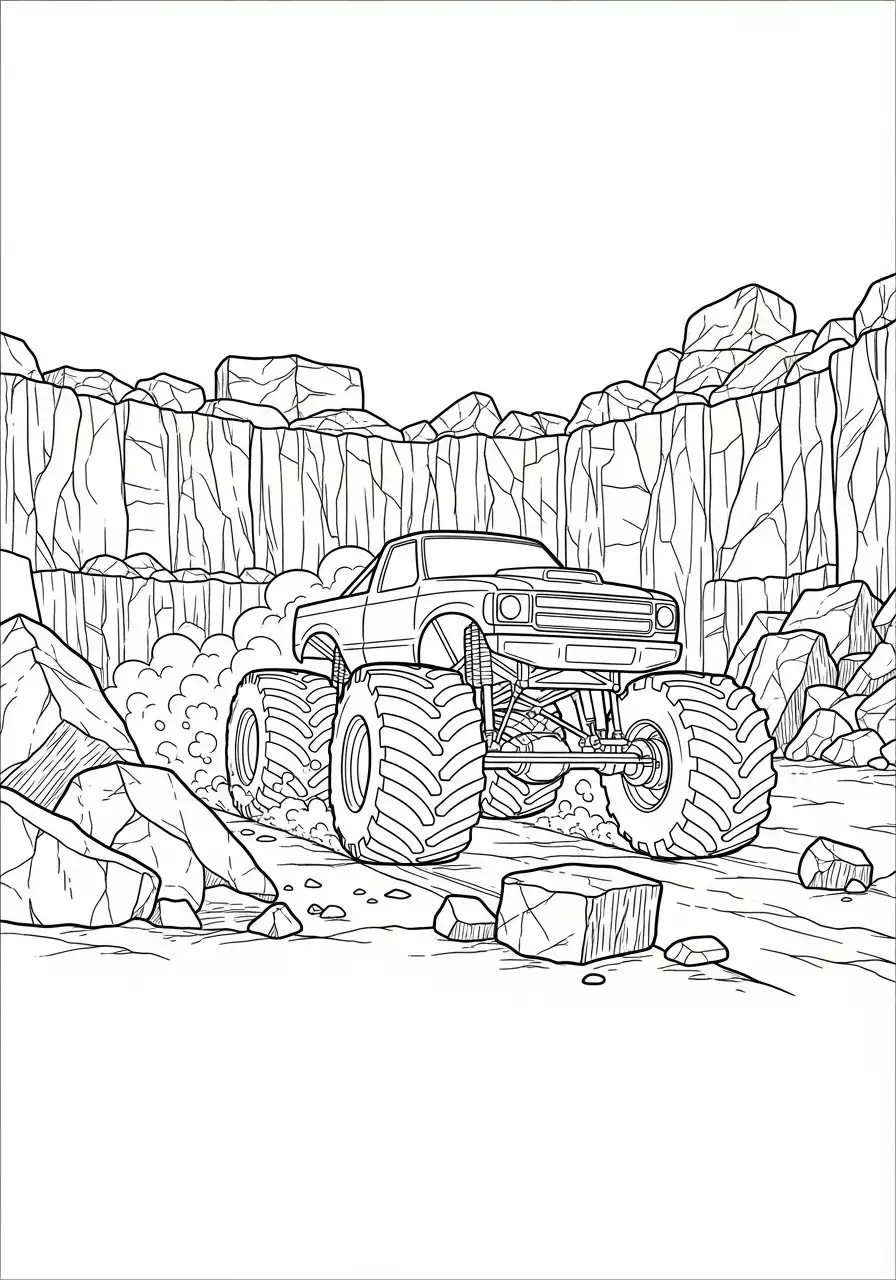 Monstertruck im Steinbruch