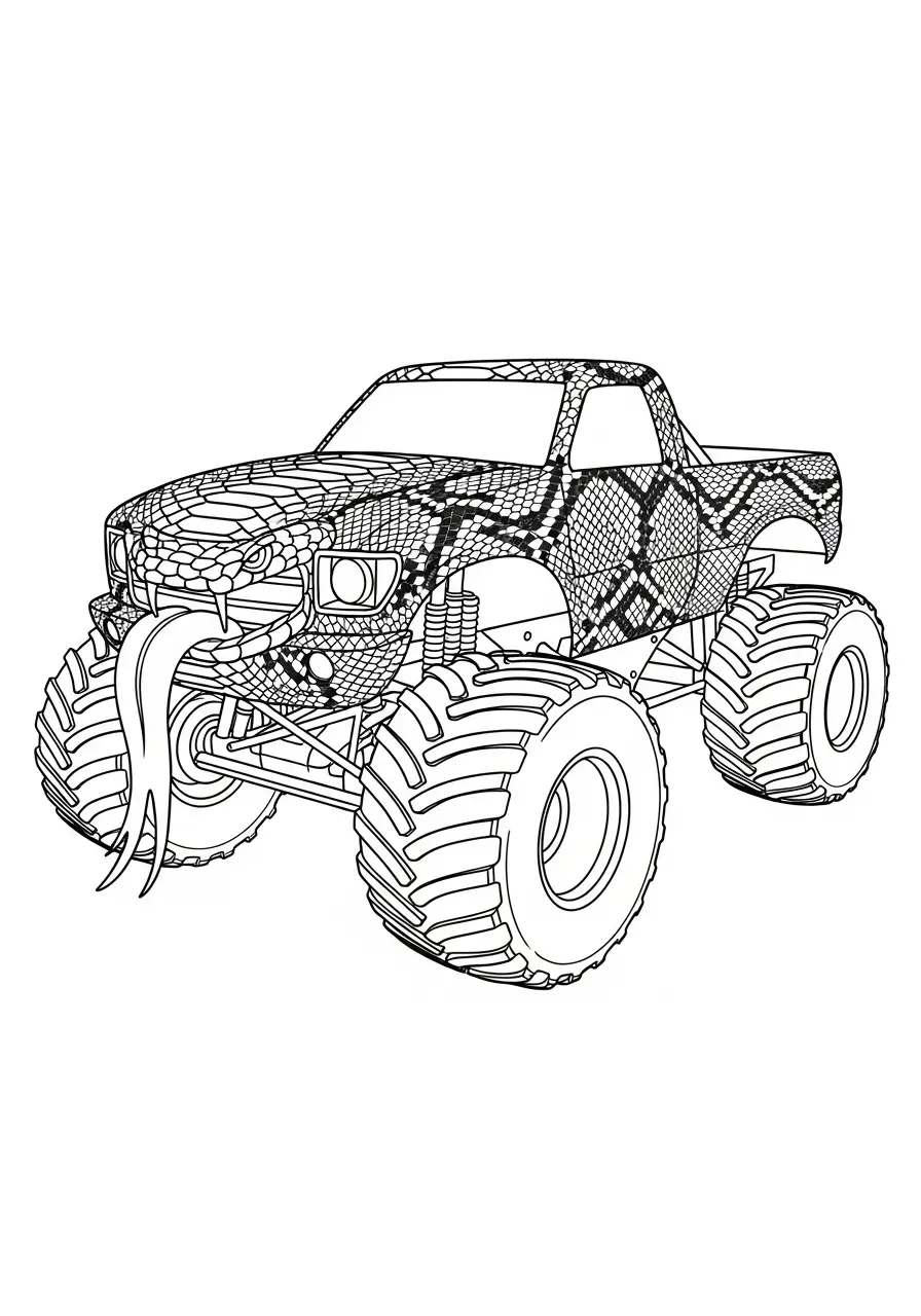 Monstertruck mit Schlangenhaut-Muster