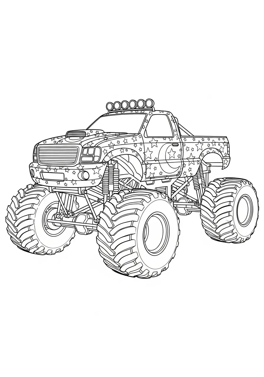 Monstertruck unter dem Sternenhimmel