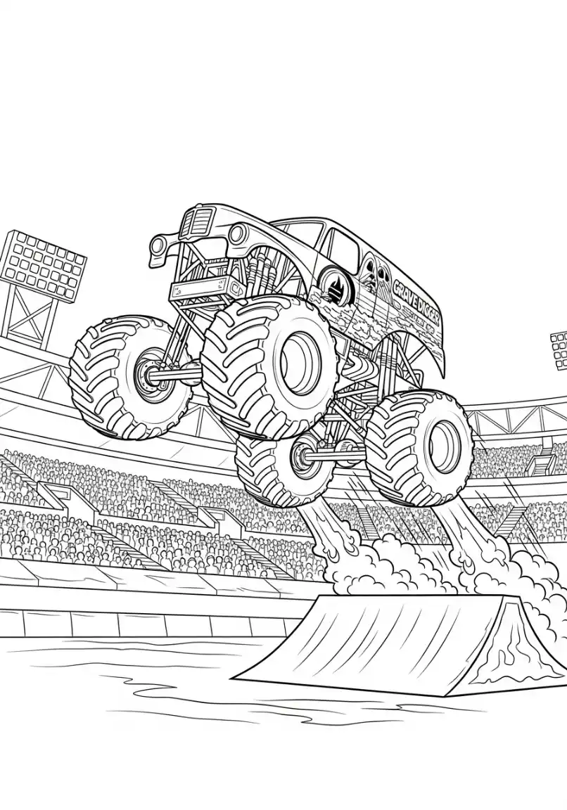 Spektakulärer Monstertruck im Stadion