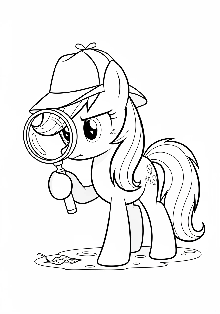 Detektiv-Pony sucht nach Spuren