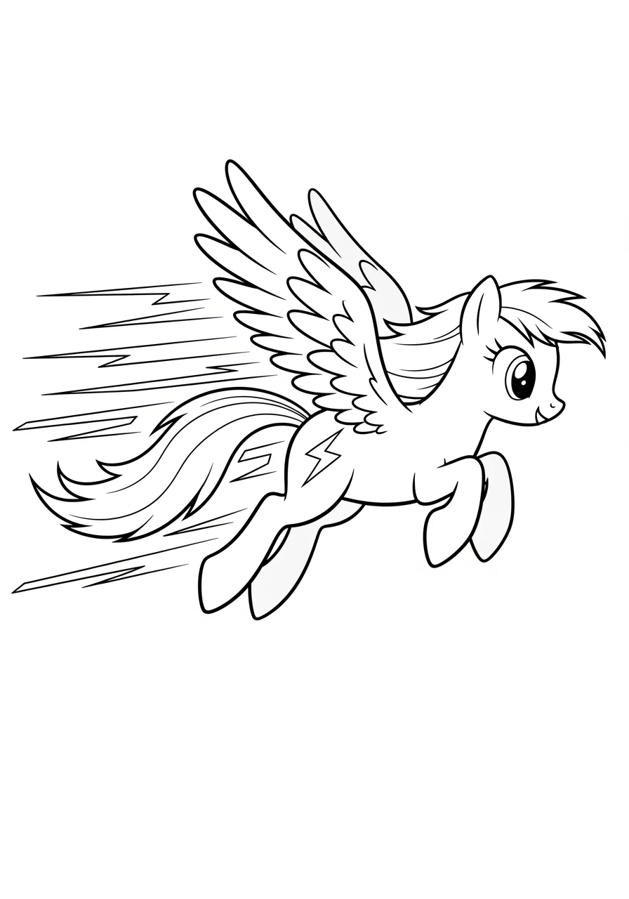 Fliegendes Pony mit Blitz-Symbol