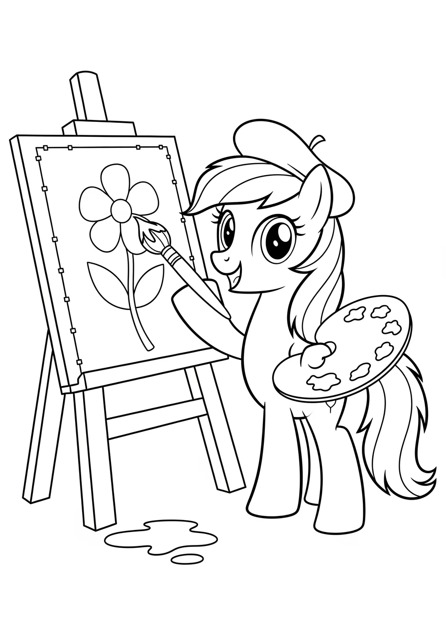 Pony an der Staffelei