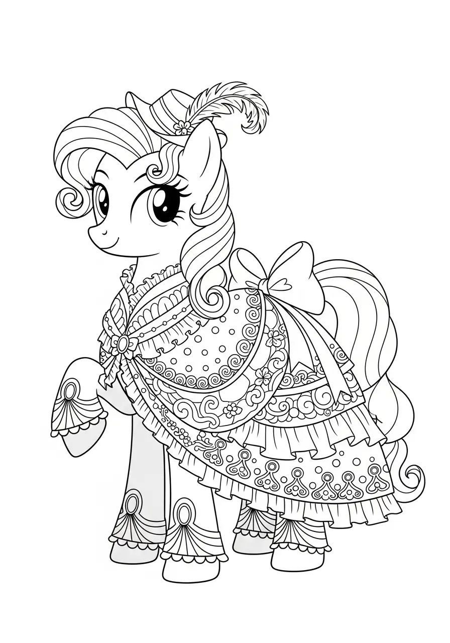 Pony-Fashionista im prächtigen Kleid