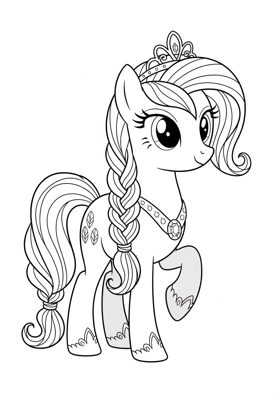 Pony Prinzessin mit geflochtener Mähne